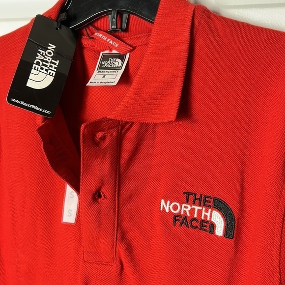 THE NORTH FACE RED SHORT SLEEVE POLO  SHIRT !WANDER POLO SHIRT 100 cotton - Picture 1 of 9
